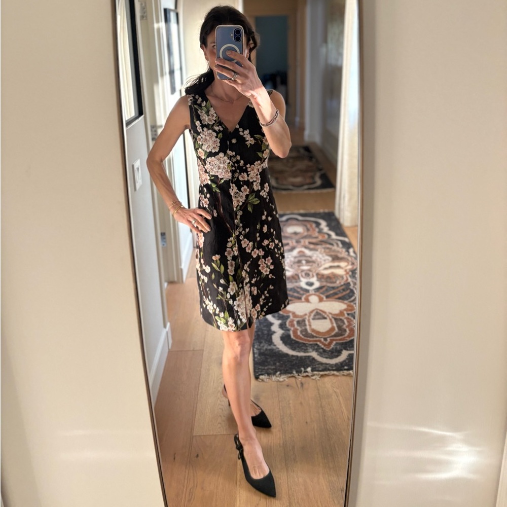 Dolce & Gabbana Black Floral Cherry Blossom Jacquard Sleeveless Mini Dress - IT - Picture 7 of 13